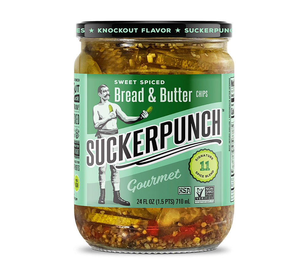 Bread & Butter Pickle Chips Jar von SuckerPunch Gourmet kaufen | süß, herzhaft, kräftig | Ideal für Snacks, Sandwiches und Burger