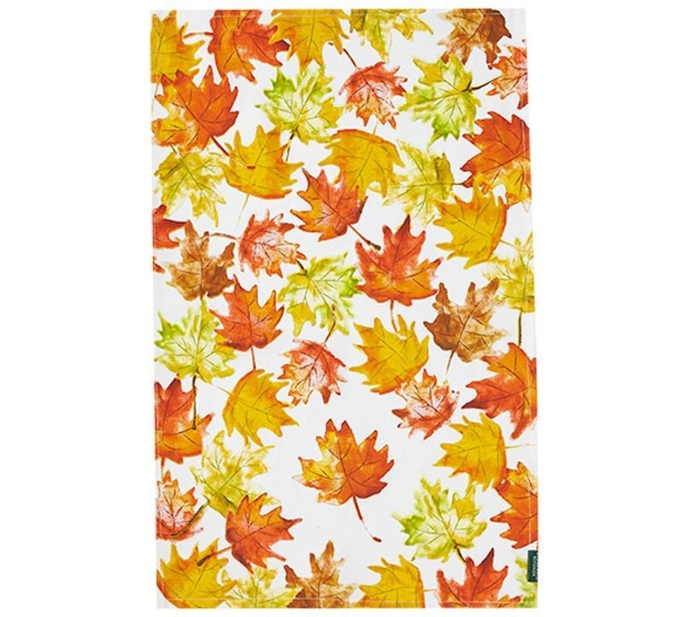 Fall Leaves Tea Towel von Stonewall Kitchen kaufen | Geschirrtuch mit Herbstblättern | 100 % Baumwolle