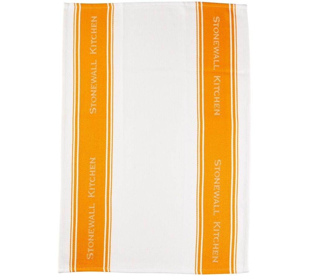 Tea Towel Orange von Stonewall Kitchen kaufen | Geschirrtuch mit orangen Streifen | 100 % Baumwolle