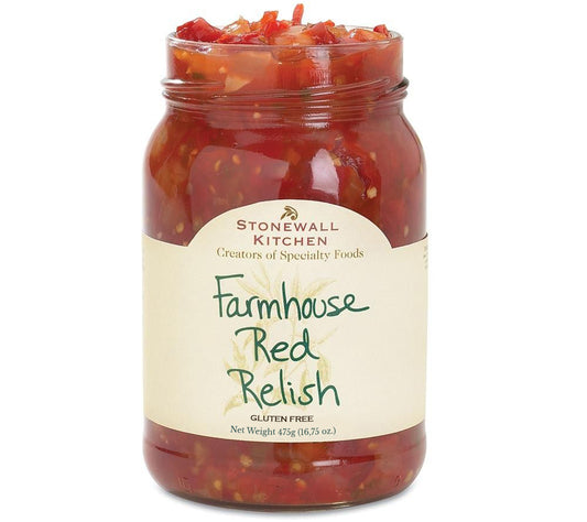 Farmhouse Red Relish von Stonewall Kitchen kaufen | Fruchtige, leicht scharfe Note | Perfekt zum Verfeinern von Hot Dogs und Burgern