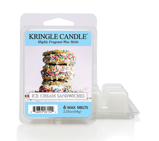 Kringle Wax Melts 6 pcs Ice Cream Sandwiches von Kringle Candle kaufen | Duft: Regenbogenstreusel, Meersalz, Macadamia | Mehrmals schmelzbar | EU-weiter Versand
