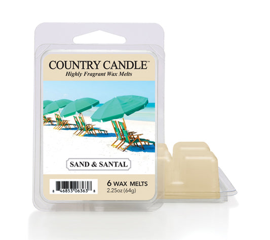Country Wax Melts 6 pcs Sand & Santal von Country Candle kaufen | Duft: Aquatisch, Zitrus, Neroli, Kokosnuss | Mehrmals schmelzbar | EU-weiter Versand