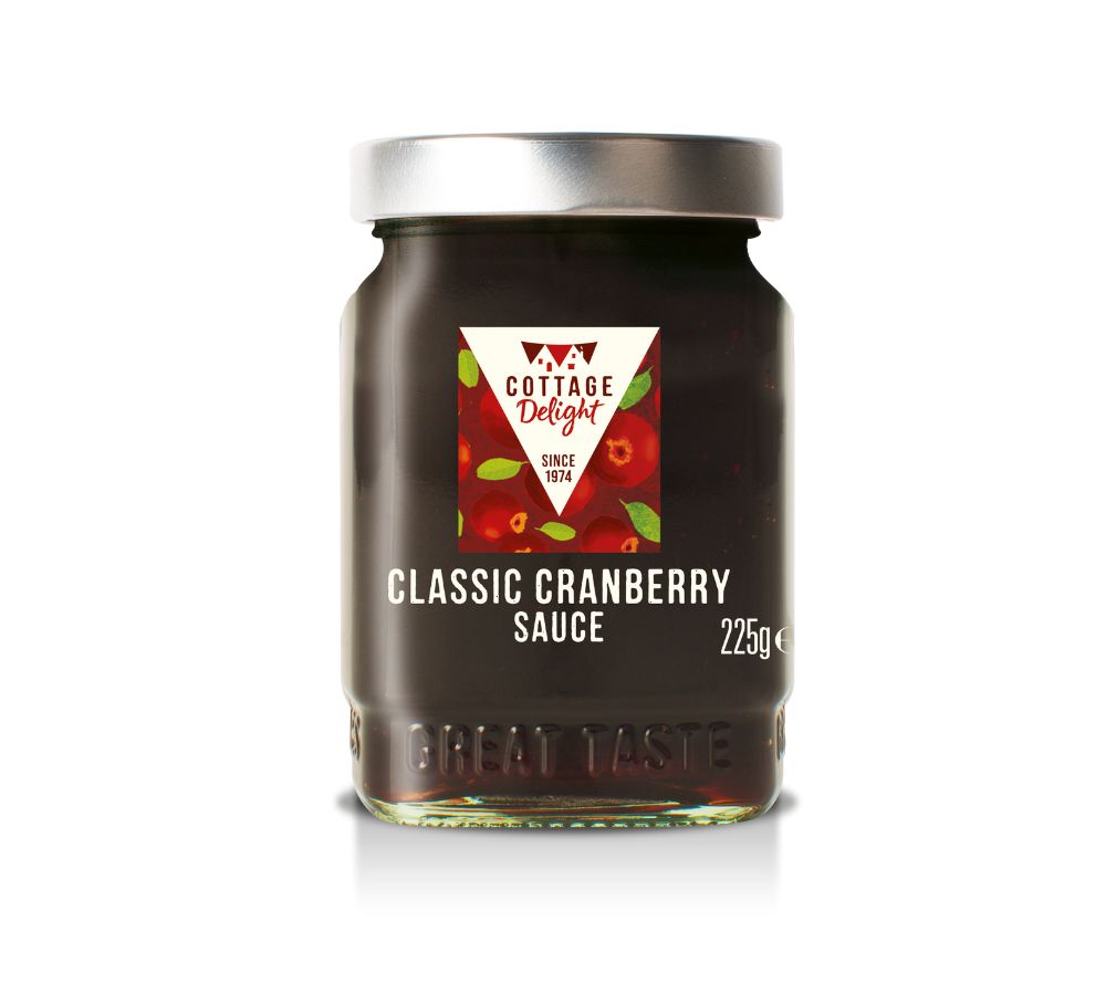 Classic Cranberry Sauce von Cottage Delight, fruchtig und handgemacht in England, ideal zu Fleisch, Käse und Sandwiches