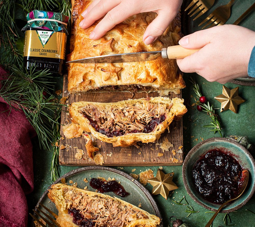 Classic Cranberry Sauce von Cottage Delight, fruchtig und handgemacht in England, ideal zu Fleisch, Käse und Sandwiches