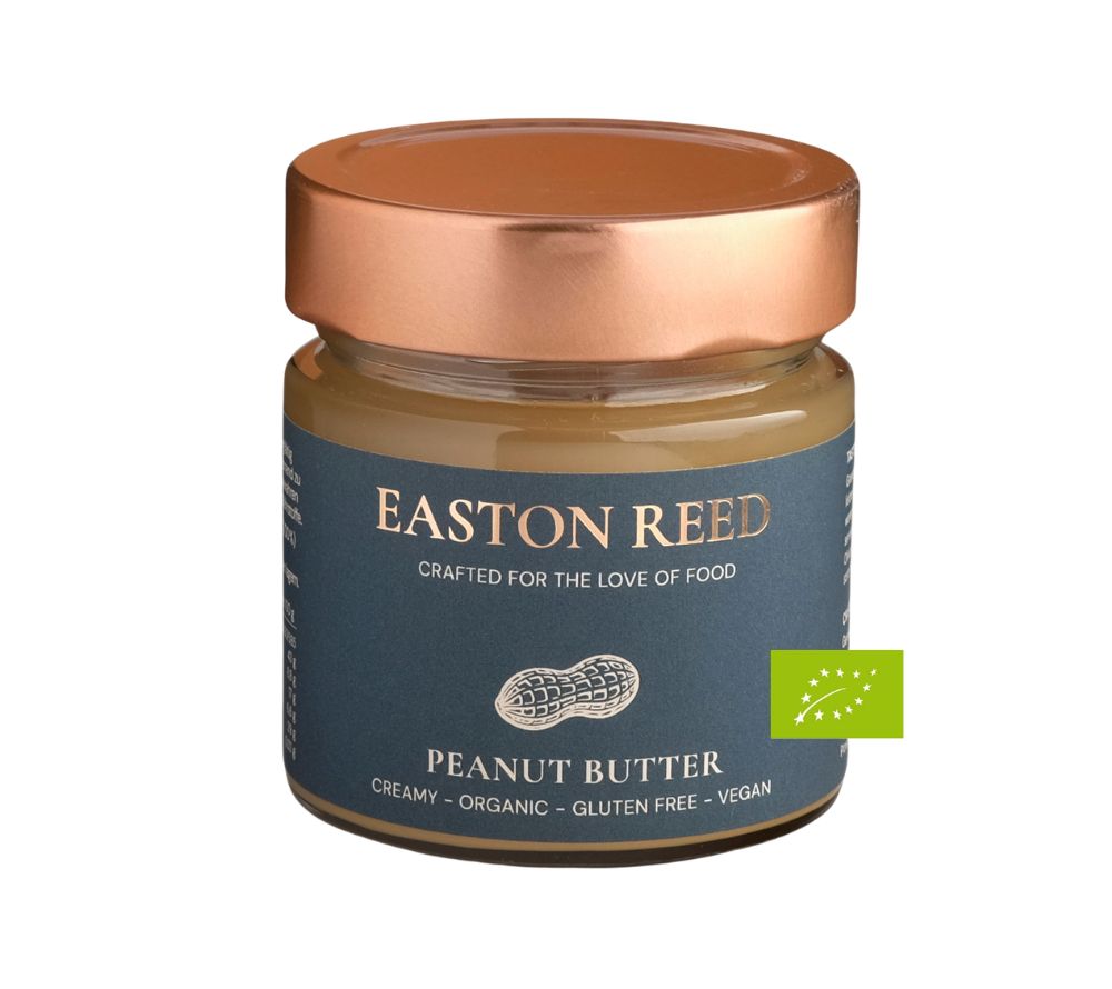 Easton Reed Peanut Butter online bei Ryan's Specialties B2B kaufen: 100 % Bio-Erdnüsse, cremiger Genuss, vegan & glutenfrei – purer Geschmack für Feinschmecker.