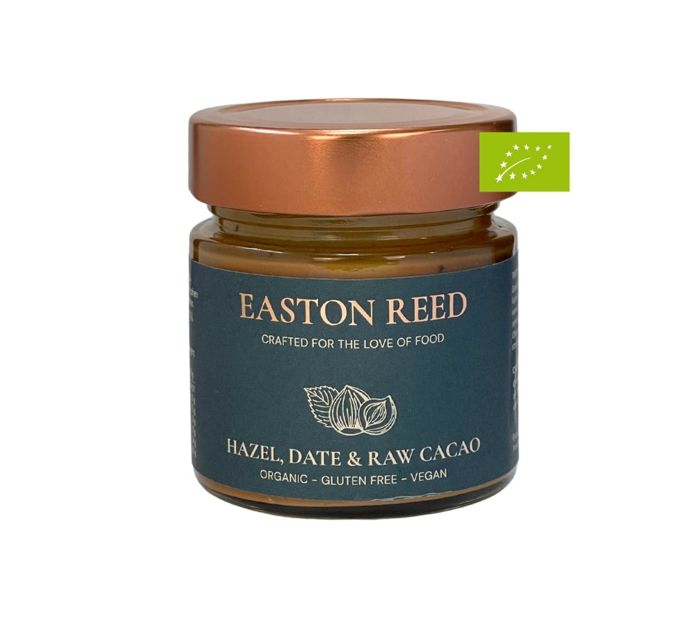 Easton Reed Hazel, Date & Raw Cacao – nussig, schokoladig & vegan. Bei Ryan's Specialties B2B online bestellen und natürlichen Gourmet-Genuss kaufen.