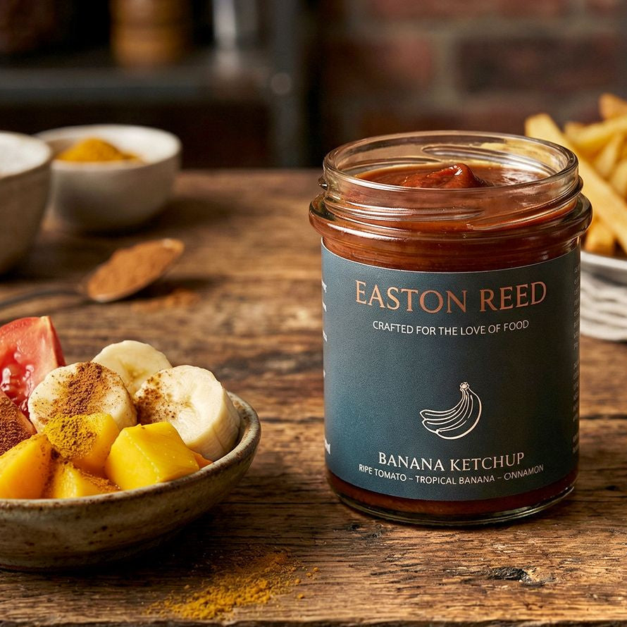 Easton Reed Banana Ketchup – exotisch-fruchtiger Ketchup mit Banane, Mango & mildem Curry für Gastronomie, Catering & Foodservice