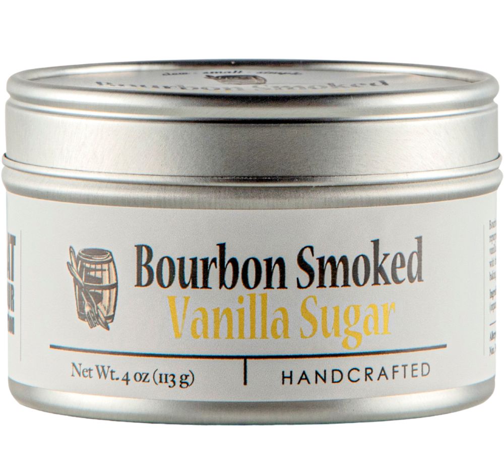 Bourbon Smoked Vanilla Sugar von Bourbon Barrel Foods – edler, rauchig-süßer Vanillezucker aus Kentucky. Jetzt bei Ryan’s Specialties B2B online kaufen!