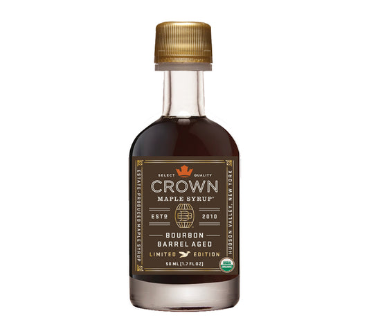 Bourbon Barrel Aged Maple Single Serving von Crown Maple LLC kaufen | Bourbon, rauchige Eiche, Vanille | Ideal für Kaffee, Eis, BBQ | EU-weiter Versand