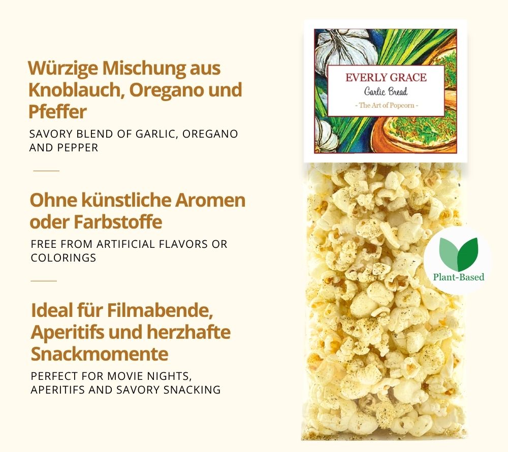 Garlic Bread Popcorn von Everly Grace - perfekt für Filmabende