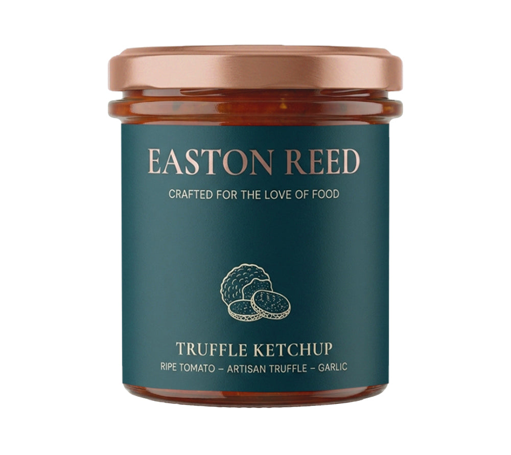 Premium Truffle Ketchup von Easton Reed: fruchtige Tomaten, edler Trüffel und milde Gewürze. Ideal für Feinkost, Gastronomie und anspruchsvolle Kunden – vielseitig einsetzbar und aromatisch.