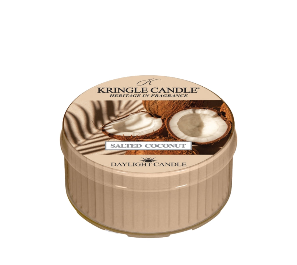 Salted Coconut Daylight mit Kokosnuss, Meersalz, Vanille und warmen Hölzern. Cremig-frisch, maritim und perfekt für eine elegante Wohlfühlatmosphäre.