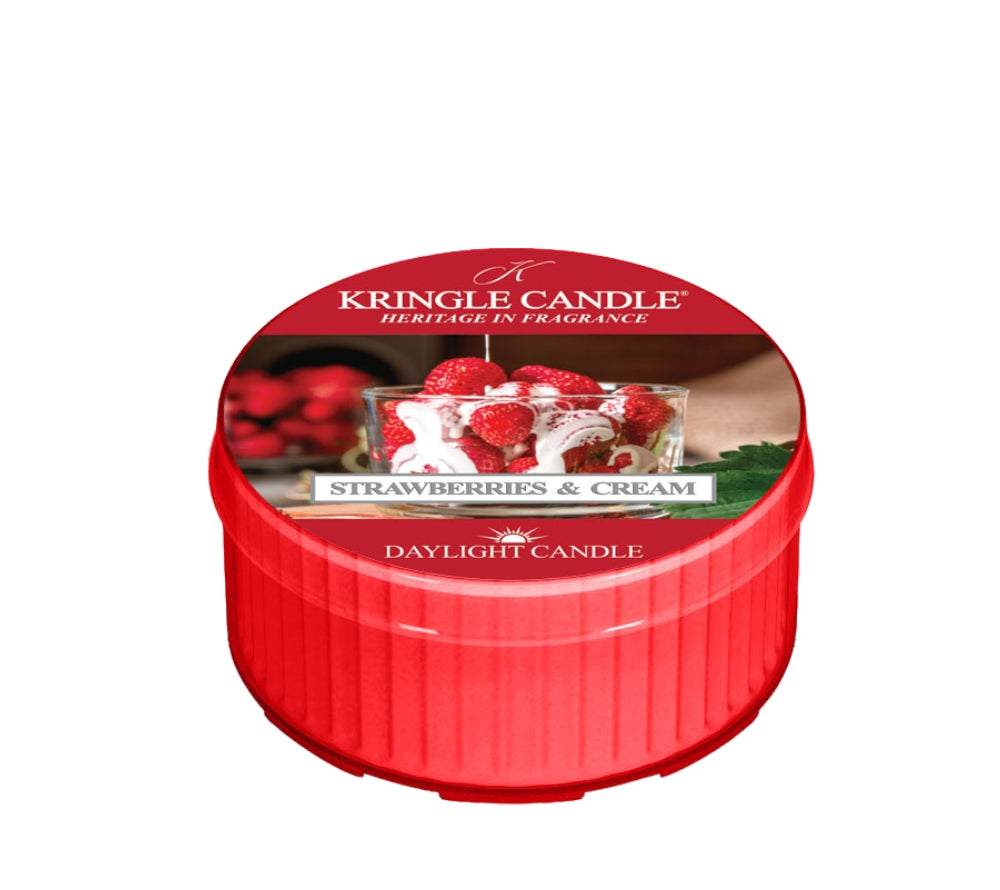 Strawberries & Cream Daylight mit Erdbeere, Sahne und Vanille. Fruchtig-cremig, warm und harmonisch – ideal für eine freundliche Wohlfühlatmosphäre.