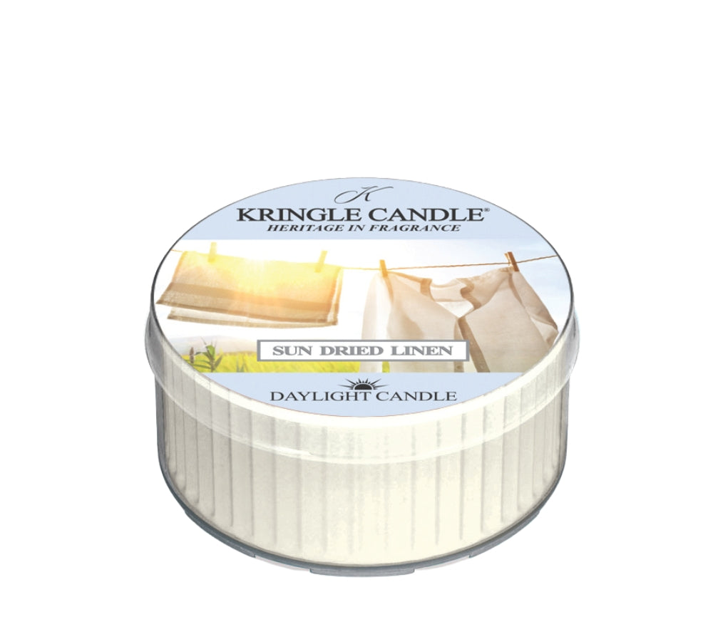 Sun Dried Linen Daylight mit Apfelblüte, frischer Baumwolle und Zedernholz. Klar, luftig und modern – für eine gepflegte, helle Raumfrische.