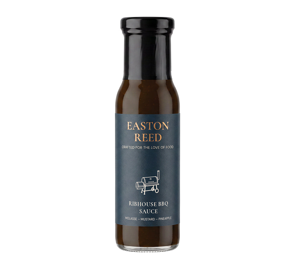 Easton Reed Ribhouse BBQ Sauce: Rauchige BBQ-Note mit braunem Zucker und Melasse. Perfekt zu Ribs, Burgern, Grillgerichten und als Dip.