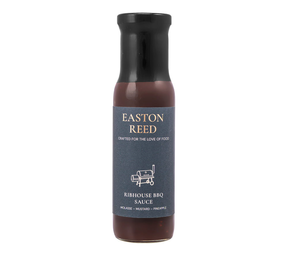 Easton Reed Ribhouse BBQ Sauce: Rauchige BBQ-Note mit braunem Zucker und Melasse. Perfekt zu Ribs, Burgern, Grillgerichten und als Dip.