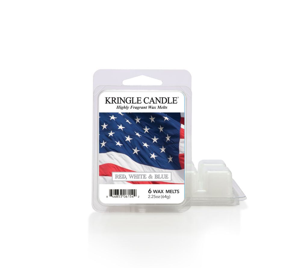 Red White & Blue Duftkerze von Kringle Candle: Frischer Raumduft mit Pomelo, Waldkiefer, Rose & Sandelholz. Hochwertige Duftkerze für stilvolle Wohlfühlmomente.