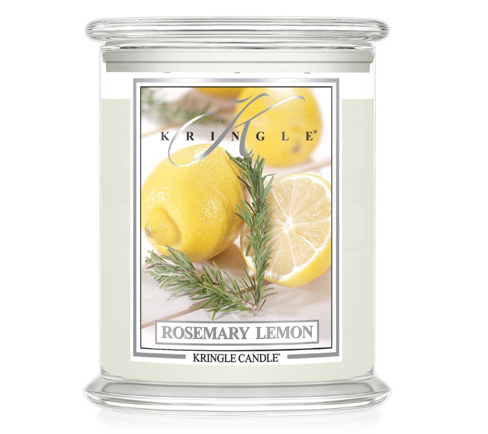 Rosemary Lemon Duftkerze 3-Docht von Kringle Candle auf weißem Hintergrund