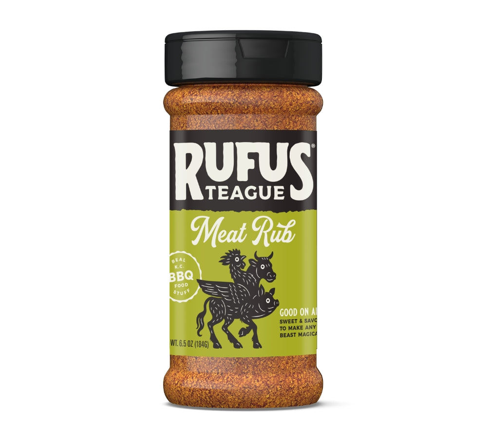 Meat Rub Trockengewürz von Rufus Teague auf weißem Hintergrund