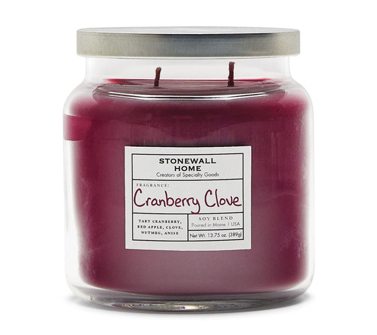 Stonewall Jar Medium Cranberry Clove von Stonewall Kitchen kaufen | Duft: Herbstlich, fruchtig, würzig | Brenndauer: 105 Stunden 