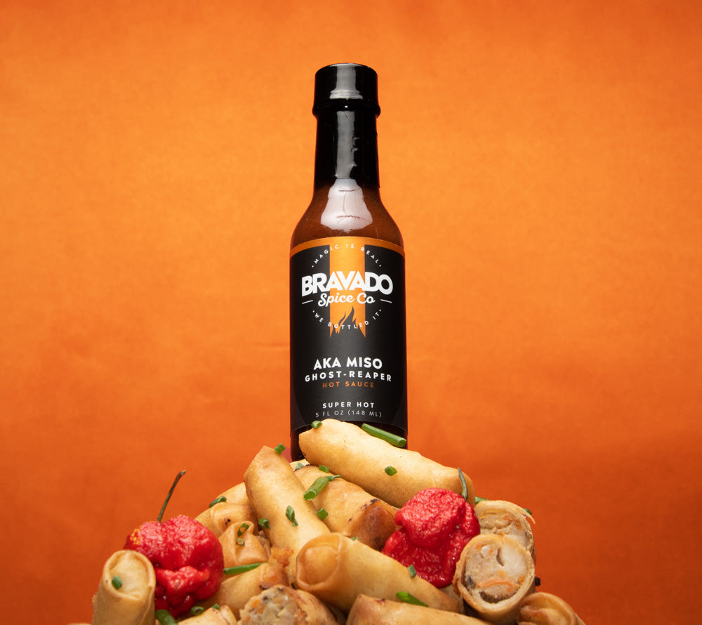 Aka Miso Ghost Reaper Hot Sauce von Bravado Spice Co kaufen | scharf, würzig, vielfältig | Ideal als Sushi-Dip, Grillmarinade, Wing-Glasur 