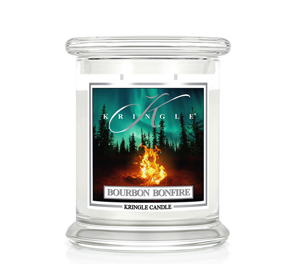Kringle Jar Medium Bourbon Bonfire von Kringle Candle kaufen | Duft: Zimtig, Rauchig, Vanille, Whiskey | Brenndauer: 75 Stunden
