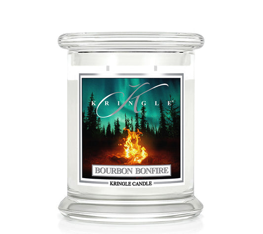 Kringle Jar Medium Bourbon Bonfire von Kringle Candle kaufen | Duft: Zimtig, Rauchig, Vanille, Whiskey | Brenndauer: 75 Stunden