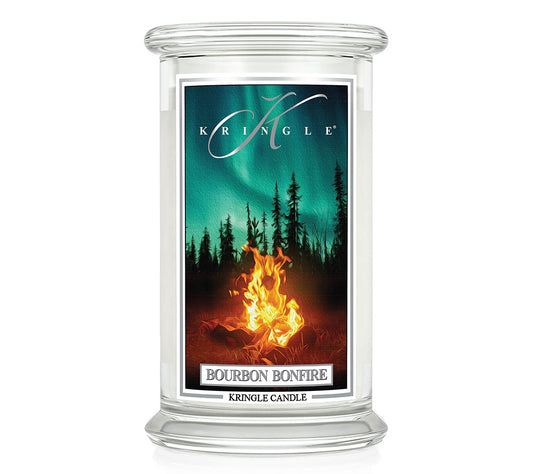 Kringle Jar Large Bourbon Bonfire von Kringle Candle kaufen | Duft: Zimtig, Rauchig, Vanille, Whiskey | Brenndauer: 100 Stunden