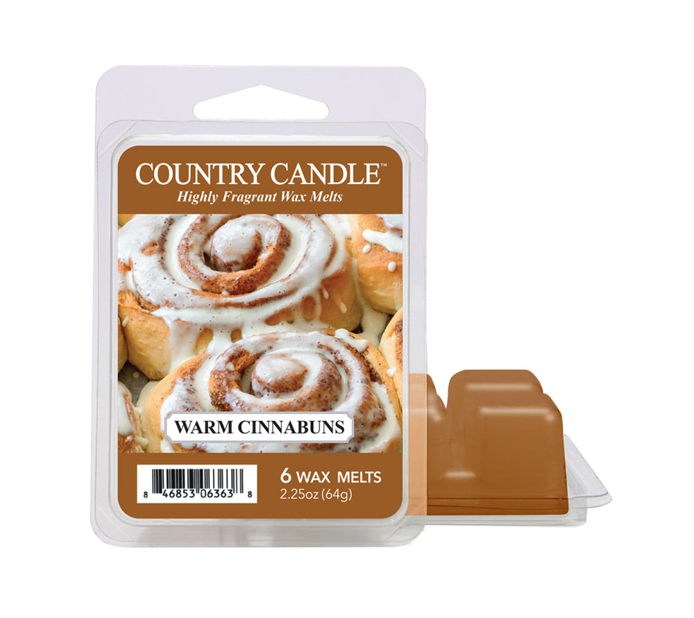 Country Wax Melts 6 pcs Warm Cinnabuns von Country Candle kaufen | Duft: Zimt, Vanille, Ahorn, süß | Mehrmals schmelzbar