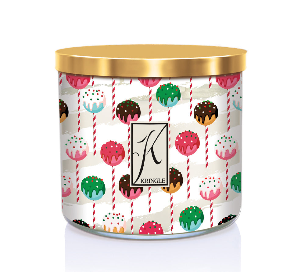 14.5oz Soy Jar Christmas Cake Pops von Kringle Candle kaufen | Duft: Süß, Vanille, Zitrus, Streusel | Brenndauer: 45 Stunden 