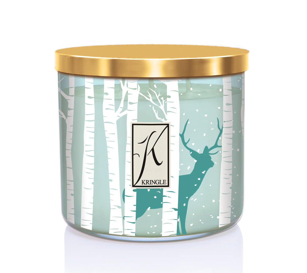 14.5oz Soy Jar Winter Woods von Kringle Candle kaufen | Duft: Grüne Minze, Eukalyptus, Pfefferminz | Brenndauer: 45 Stunden