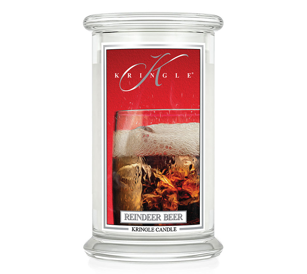 Kringle Jar Large Reindeer Beer von Kringle Candle kaufen | Duft: Süß, Vanille, Wurzelbierlimonade | Brenndauer: 100 Stunden
