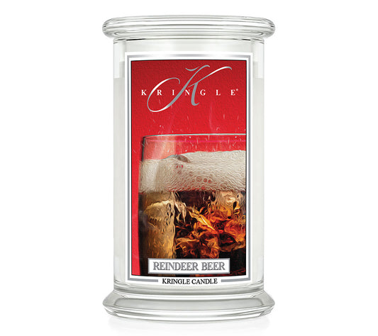 Kringle Jar Large Reindeer Beer von Kringle Candle kaufen | Duft: Süß, Vanille, Wurzelbierlimonade | Brenndauer: 100 Stunden