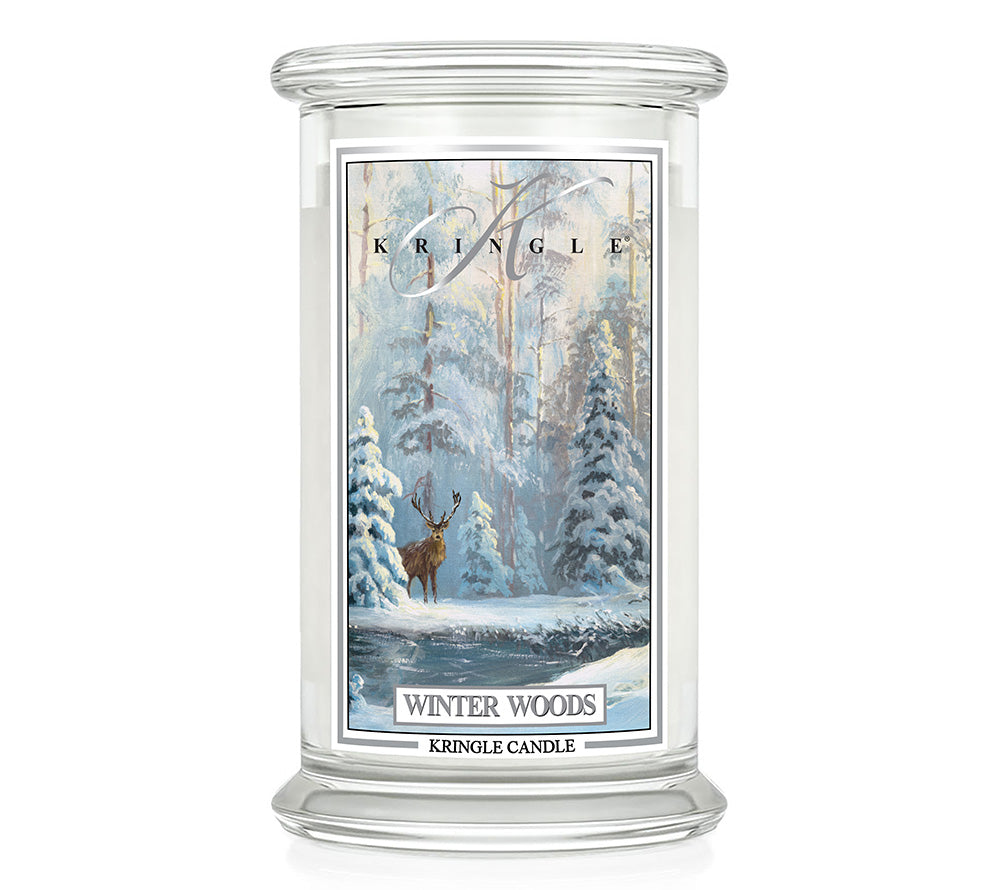 Kringle Jar Large Winter Woods von Kringle Candle kaufen | Duft: Grüne Minze, Eukalyptus, Pfefferminz | Brenndauer: 100 Stunden