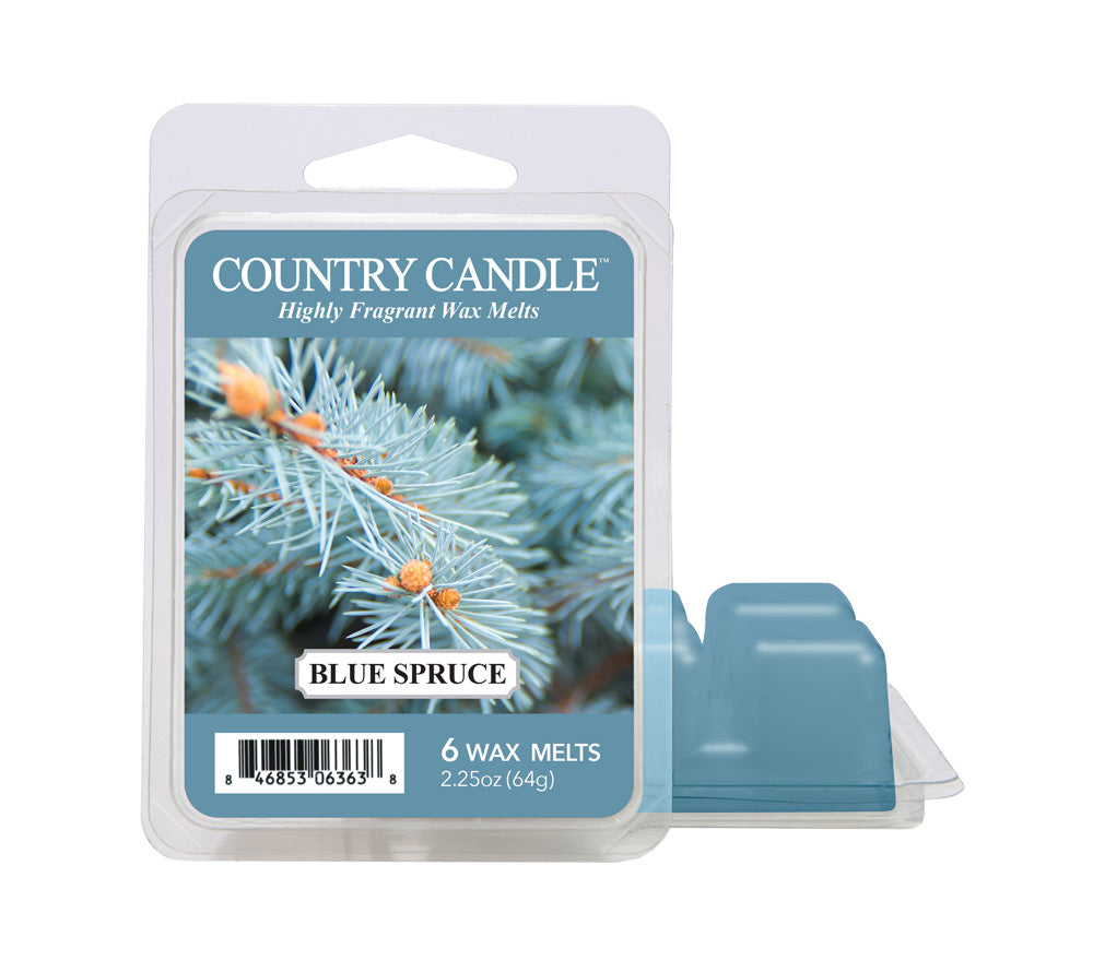 Country Wax Melts 6 pcs Blue Spruce von Country Candle kaufen | Duft: Frisch, holzig, warmer Winterwald | Mehrmals schmelzbar