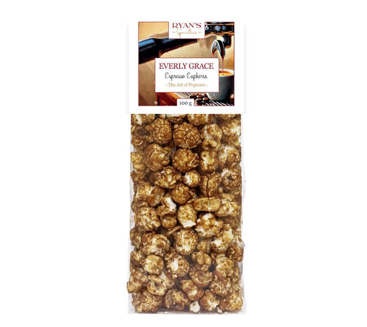 Everly Grace Popcorn Espresso Euphoria von Ryan's Specialties kaufen | Karamell mit Espresso | Perfekt für Filmabende 
