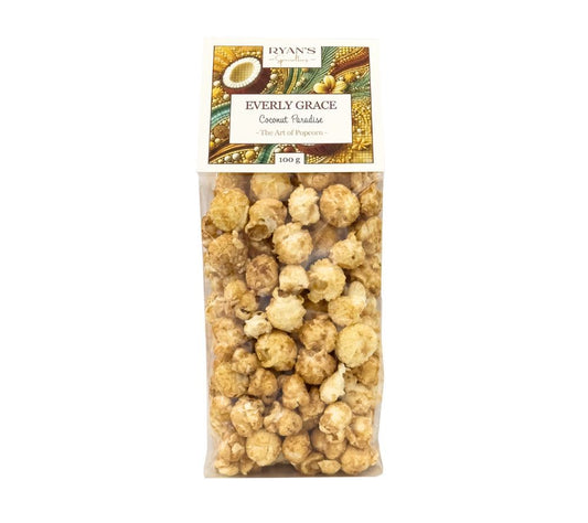 Everly Grace Popcorn Coconut Paradise Bag 100 g von Ryan's Specialties kaufen | Süß, knusprig, Kokos | Perfekt für Filmabende