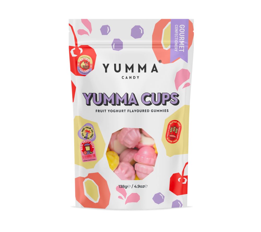 Fruit Yoghurt Cups von Yumma Candy (Pouch) kaufen | cremig, fruchtig, vielfältig | Ideal als Nascherei, Snack, Geschenk