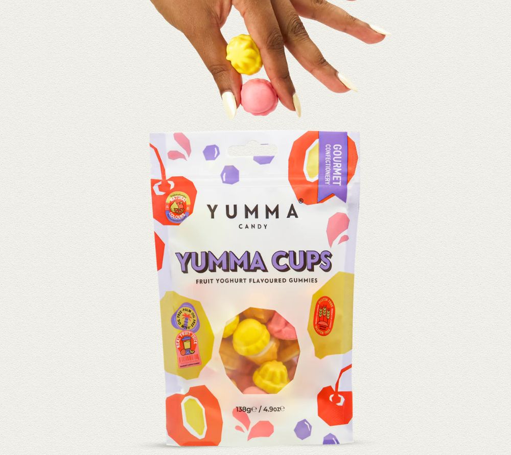 Fruit Yoghurt Cups von Yumma Candy (Pouch) kaufen | cremig, fruchtig, vielfältig | Ideal als Nascherei, Snack, Geschenk