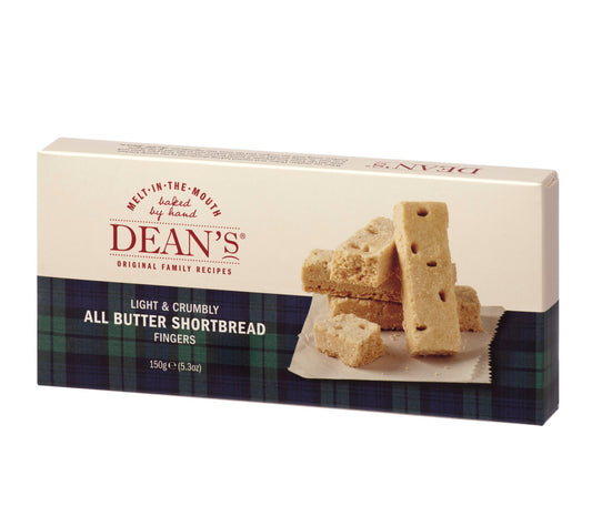 All Butter Shortbread Fingers von Dean's kaufen | mürbe, buttrig, traditionell | Ideal als Tea-Time-Snack, Gebäck, Geschenk | EU-weiter Versand