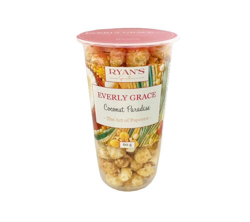 Popcorn Coconut Paradise Cup von Everly Grace kaufen | tropisch-exotisch mit Kokosraspeln | Perfekt zum Snacken zwischendurch 