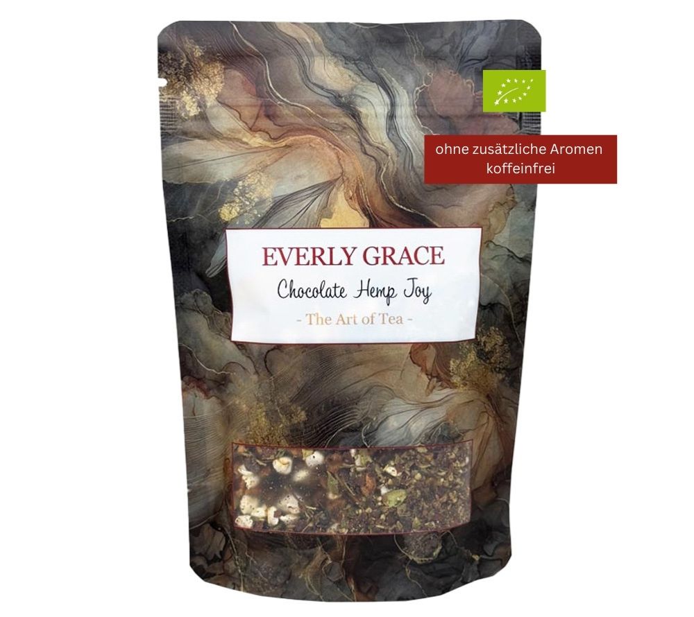 Chocolate Hemp Joy Tea von Everly Grace | Ein luxuriöser Tee, der Genuss und Entspannung verbindet | ohne künstliche Zusätze | Highlight für Ihr Sortiment