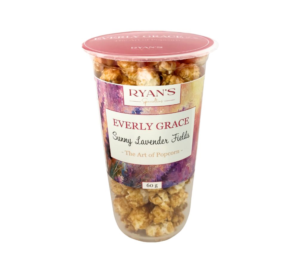 Popcorn – Sunny Lavender Fields von Everly Grace | Außergewöhnliches Geschmackserlebnis | frischer Zitrone, Lavendel | Perfekte Knusprigkeit | EU-weiter Versand