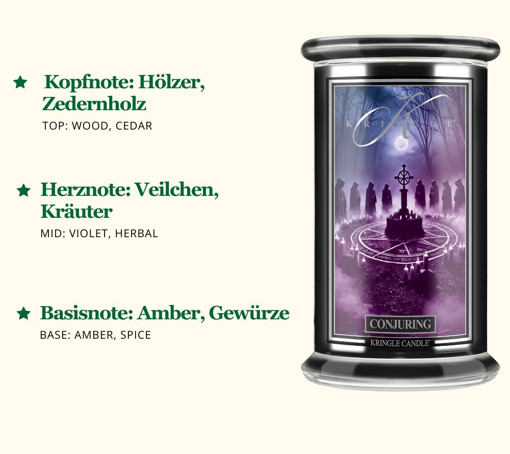 Halloween Duftkerze | Zedernholz & rauchigen Hölzern | Violette Kräuternoten & florale Veilchen-Akzente | Amber, Anis & Wermut | Europaweiter Versand | Jetzt bestellen!