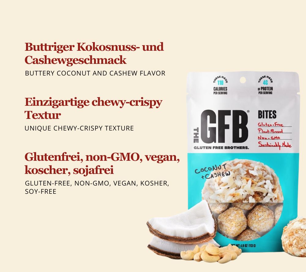 Coconut Cashew Bites – veganer Snack mit Kokos & Cashew. Natürlich, glutenfrei & nachhaltig – ideal für bewusste Genussmomente.