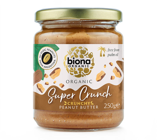 Hi Oleic Super Crunch Salted Peanut Butter Biona Organic