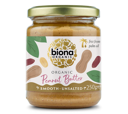 Peanut Butter Smooth Unsalted Biona Organic 250g