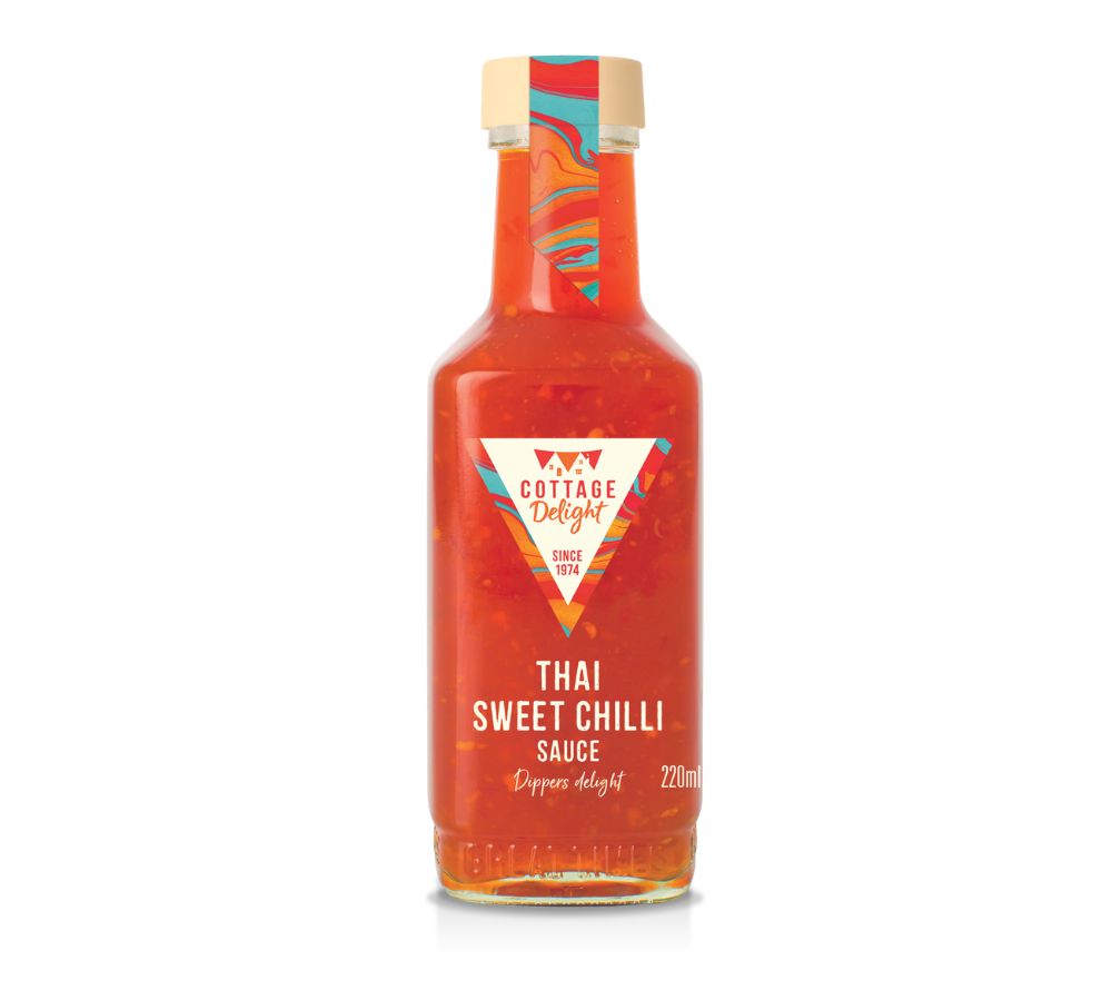 Thai Sweet Chilli Sauce von Cottage Delight: Süß-würzig mit Chili, Limette & Knoblauch. Perfekt als Dip, Glasur oder für asiatische Gerichte. Vegan & glutenfrei.