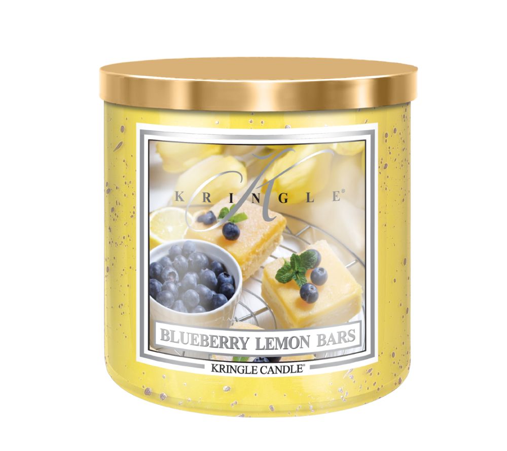 Blueberry Lemon Bars Duftkerze im Glas mit fruchtigen Zitrus- und Blaubeernoten sowie süßem Gebäckduft für den B2B Großhandel