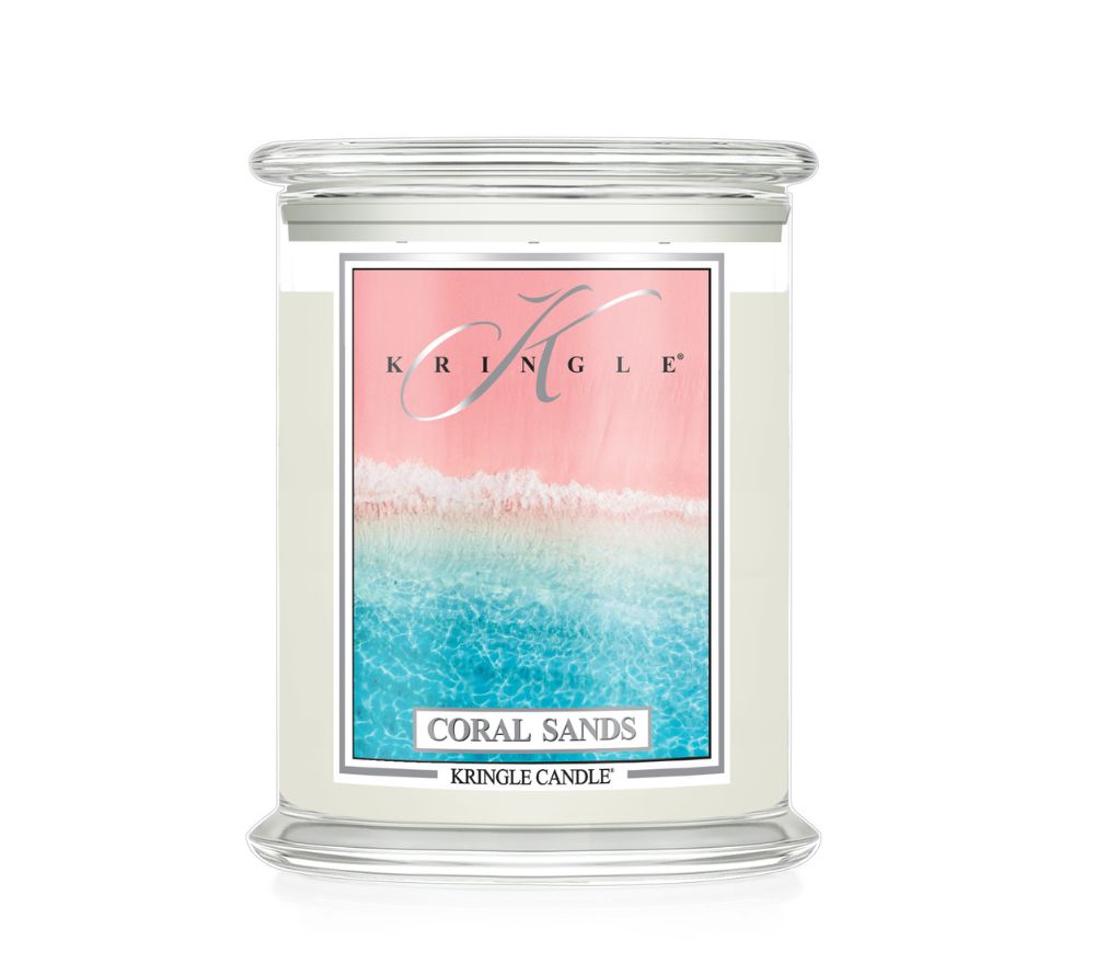 Coral Sands Duftkerze von Kringle Candle: Fruchtig-tropischer Raumduft mit Citrusfrüchten, Melone, Mango und Moschus. Jetzt bei Ryan's Specialties B2B entdecken